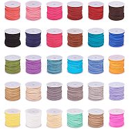 Faux Suede Cord, Faux Suede Lace Sets, Mixed Color, 3x1.5mm, about 5m/roll, 30rolls/set(LW-PH0001-05)