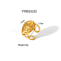 Stainless Steel Teardrop Open Cuff Rings for Women, Golden, Inner Diameter: 7mm(TU8100-3)