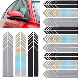 12Sets 3 Colors Waterproof Reflective PET Car Stickers, with Adhesive Tape, For Car Decorations, Arrow, Mixed Color, 14x3cm, 2pcs/set, 4sets/color(DIY-FH0003-54)