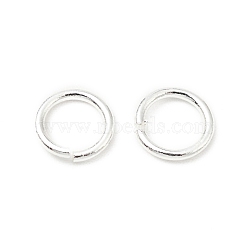 Brass Jump Rings, Open Jump Rings, Long-Lasting Plated, Cadmium Free & Lead Free, Round Ring, Silver, 6x0.8mm, 20 Gauge, Inner Diameter: 4.4mm(KK-WH0060-01D-S)