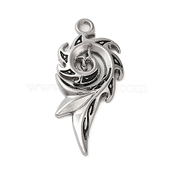 Alloy Enamel Big Pendants, Phoenix Charm, Platinum, 50x23x3.5mm, Hole: 3mm(FIND-A042-19P)