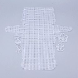Plastic Mesh Canvas Sheets, for Embroidery, Acrylic Yarn Crafting, Knit and Crochet Projects, Flower & Heart & Leaf, White, 34x35.7x0.15cm, Hole: 4x4mm, Leaf: 26x18x1.2mm, Heart: 27x28.5x1.2mm, Flowers: 51x52x1.2mm and 40.5x41x1.2mm(DIY-M007-04)