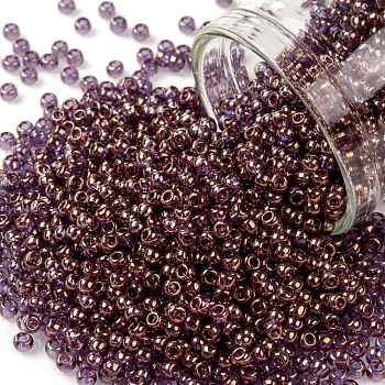 TOHO Round Seed Beads, Japanese Seed Beads, (202) Gold Luster Lilac, 11/0, 2.2mm, Hole: 0.8mm, about 5555pcs/50g