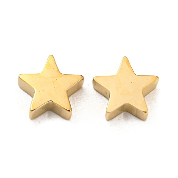 304 Stainless Steel Charms, Star Charm, Real 14K Gold Plated, 8x8x3mm, Hole: 1.8mm