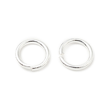 Brass Jump Rings, Open Jump Rings, Long-Lasting Plated, Cadmium Free & Lead Free, Round Ring, Silver, 6x0.8mm, 20 Gauge, Inner Diameter: 4.4mm