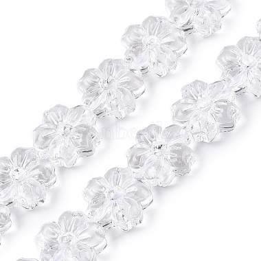 Clear Flower Glass Beads