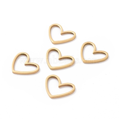 Real 18K Gold Plated Heart 201 Stainless Steel Linking Rings