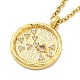 304 Stainless Steel Cubic Zirconia Constellation Flat Round Pendants(STAS-S145-01C)-2