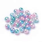 Rainbow Acrylic Imitation Pearl Beads, Gradient Mermaid Pearl Beads, No Hole, Round, Sky Blue, 3mm, about 37970pcs/500g(OACR-R065-3mm-A05)