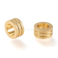 Brass European Style Beads, Large Hole Beads, Long-Lasting Plated, Column, Real 18K Gold Plated, 10x5mm, Hole: 6mm(OPDL-H100-04G)
