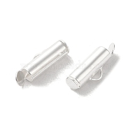 Brass Cord Ends, Column, 925 Sterling Silver Plated, 16x4mm, Hole: 1.5mm, Inner Diameter: 3mm(FIND-Z039-22D-S)