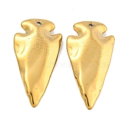 Electroplated Synthetic Non-Magnetic Hematite Pendants, Arrowhead Charms, Golden Plated, 45x24x8mm, Hole: 1.9mm(G-C136-03F)