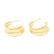 Brass Round Stud Earrings, Half Hoop Earrings, Long-Lasting Plated, Lead Free & Cadmium Free, Real 18K Gold Plated, 22x11.5mm(EJEW-K251-19G)