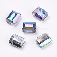 Imitation Austrian Crystal Beads, Grade AAA, Faceted, Rectangle, Colorful, 6x8x4mm, Hole: 0.7~0.9mm(SWAR-F060-8x6mm-31)
