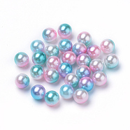 Rainbow Acrylic Imitation Pearl Beads, Gradient Mermaid Pearl Beads, No Hole, Round, Sky Blue, 3mm, about 37970pcs/500g(OACR-R065-3mm-A05)