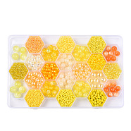 DIY 24 Style Acrylic & Resin Beads Jewelry Making Finding Kit, Round & Rice, Yellow, 2.2~12x1.5~11.5mm, Hole: 0.7~2.2mm(DIY-NB0012-01I)
