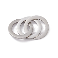 Non-Tarnish 304 Stainless Steel Linking Rings, Mirror Finish, 3 Interlocking Ring, Stainless Steel Color, 32x1.8mm(STAS-G297-01P)