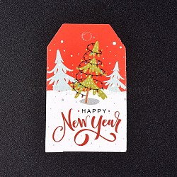 Paper Gift Tags, Hange Tags, For Arts and Crafts, For Christmas, with Christmas Tree Pattern, Colorful, 50x30x0.3mm, Hole: 5mm(CDIS-L003-E05-A)