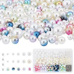 DIY Ornament Accessories Kits, include Stainless Steel Four Claw Nails and Round Acrylic Imitation Pearl Beads, Mixed Color, 4~12mm(DIY-PH0004-35)
