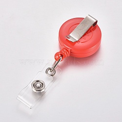 Opaque Plastic Retractable Badge Reel, Card Holders, with Metal Findings, Red, 85mm(AJEW-WH0102-04)