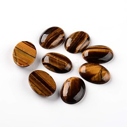 Oval Natural Tiger Eye Cabochons, 30x22x6.8mm(G-I172-22x30mm-06)