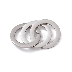 Non-Tarnish 304 Stainless Steel Linking Rings, Mirror Finish, 3 Interlocking Ring, Stainless Steel Color, 32x1.8mm(STAS-G297-01P)