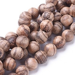 Natural Eaglewood Beads Strands, Round, Rosy Brown, 8mm, Hole: 1.4mm, about 50pcs/strand, 15.7 inch(40cm)(WOOD-F008-06-C)