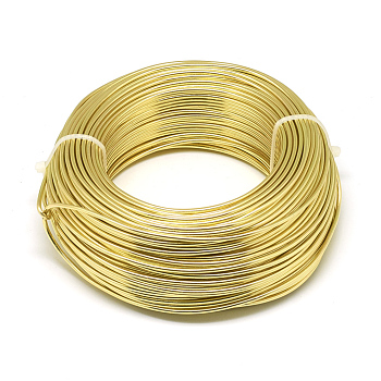 Round Aluminum Wire, Bendable Metal Craft Wire, Flexible Craft Wire, for Beading Jewelry Doll Craft Making, Light Gold, 15 Gauge, 1.5mm, 100m/500g(328 Feet/500g)