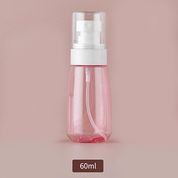 Plastic Portable Spray Bottles, with PP Cover, Empty Refillable Bottles, Pink, 4x11.8cm, Capacity: 60ml(2.03fl. oz)