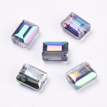 Imitation Austrian Crystal Beads, Grade AAA, Faceted, Rectangle, Colorful, 6x8x4mm, Hole: 0.7~0.9mm