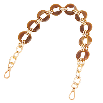 Acrylic & Alloy Cable Chain Bag Straps, with Swivel Clasps, Bag Replacement Accessories, Light Gold, 65x3.9cm
