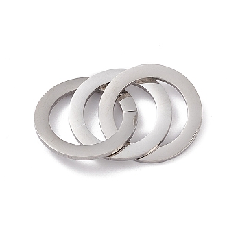 304 Stainless Steel Linking Rings, Mirror Finish, 3 Interlocking Ring, Stainless Steel Color, 32x1.8mm