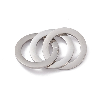 Non-Tarnish 304 Stainless Steel Linking Rings, Mirror Finish, 3 Interlocking Ring, Stainless Steel Color, 32x1.8mm