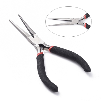 Carbon Steel Jewelry Pliers for Jewelry Making Supplies, Long Chain Nose Pliers, Needle Nose Pliers, Polishing, 15cm long