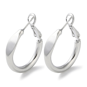 999 Sterling Silver Ring Hoop Earrings, Platinum, 22x5mm