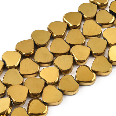 Goldenrod Heart Glass Beads