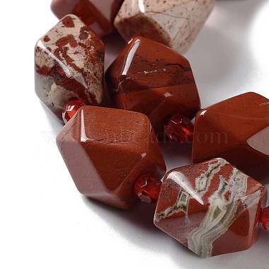 rouge naturel perles de jaspe brins(G-C182-12-01)-4