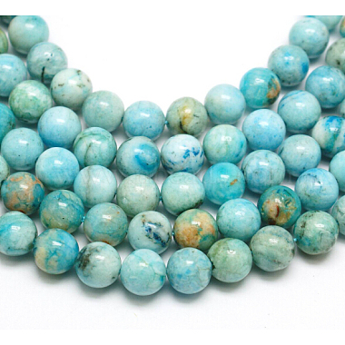 Natural Blue Hemimorphite Gemstone Round Beads For Jewelry Making Strand 15" YB 