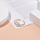 Shell Pearl Paw Print Braided Open Cuff Ring(RJEW-TA00034)-2