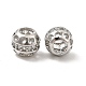 Hollow Brass Micro Pave Clear Cubic Zirconia European Style Beads(KK-E068-VB485)-1