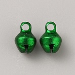 Aluminum Charms, Bell Charm, Green, 7.5x6mm, Hole: 1.6mm(ALUM-WH0001-07A)