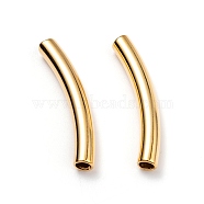 304 Stainless Steel Tube Beads, Curved, Golden, 30x5mm, Hole: 4mm(STAS-K154-C-78G)
