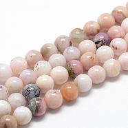 Natural Pink Opal Beads Strands, Grade AB, Round, 10mm, Hole: 1mm, about 40pcs/strand, 15.7 inch(G-R446-10mm-09)