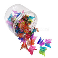 Kids Hair Accessories, Plastic Claw Hair Clips, Butterfly, Mixed Color, 16~18x18~19x19~21mm, 50pcs/box(OHAR-S197-076A)