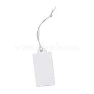 Paper Price Tags, with Elastic Cord, Rectangle, WhiteSmoke, 8.8~9.5cm, Rectangle: 39x19x0.3mm(CDIS-G008-06)