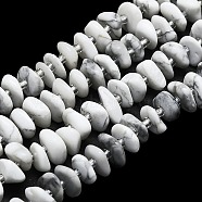 Natural Howlite Beads Strands, with Seed Beads, Flat, 7~13x8~9x3~4mm, Hole: 1mm, about 75pcs/strand, 14.76''(37.5cm)(G-K245-H03-01)
