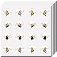 8 Sheets Plastic Waterproof Self-Adhesive Picture Stickers, Round Dot Cartoon Decals for Kid's Art Craft, Bees, 150x150mm, Sticker: 25mm(DIY-WH0428-049)