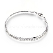 304 Stainless Steel Curb Chain Bracelets, with Lobster Claw Clasps, Stainless Steel Color, 7-1/2 inch(19cm), 4.5x1.2mm(BJEW-L636-02A-P)