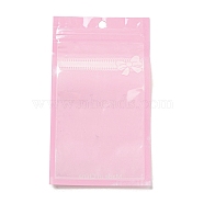 Plastic Packaging Zip Lock Bags, with Clear Window, Top Self Seal Pouches, Rectangle, Pink, 16x9x0.15cm, Unilateral Thickness: 2.5 Mil(0.065mm)(X1-OPP-D003-03C)