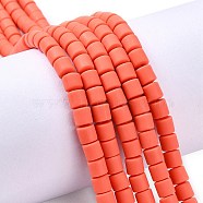 Handmade Polymer Clay Bead Strands, Column, Tomato, 6.5x6mm, Hole: 1.2mm, about 61pcs/strand, 15.75 inch(40cm)(CLAY-ZX006-01-37)